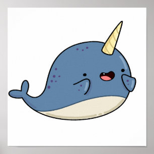 Poster Cute Kawaii Narwhal