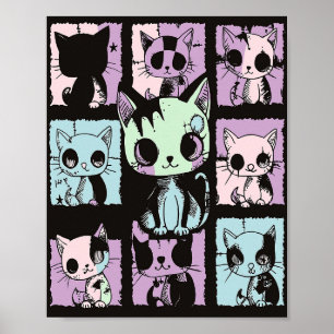 Poster Cute Kawaii Pastel Goth Patchwork Gothique Déplais