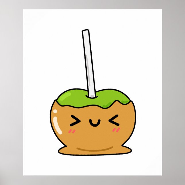 Poster Cute Kawaii Pomme à bonbons (Devant)