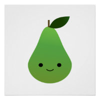 Cute kawaii Souriant Pear