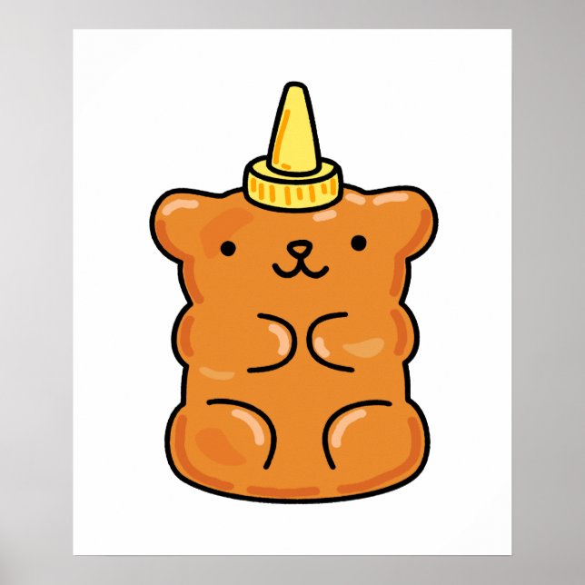 Poster Cute Kawaii Unicorn Gummy Bear (Devant)