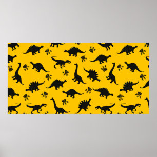 Poster Cute kids dinosaures pattern 