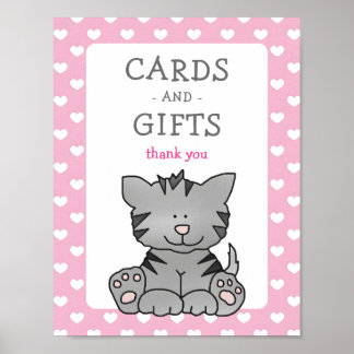 Poster Cute Kitten et Baby shower Cartes et Cadeaux de co