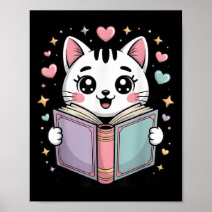 Poster Cute Lecture Chat Livre Lover Professeur Bibliothé
