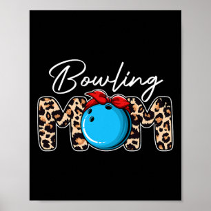 Poster Cute Leopard Bowling Maman Maman Mama Sport Mère d