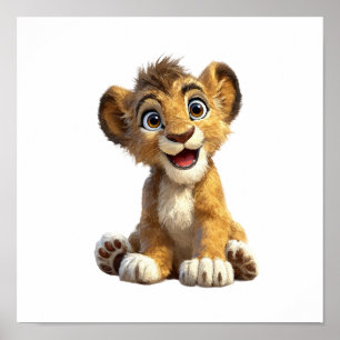 Poster Cute Lion Cub