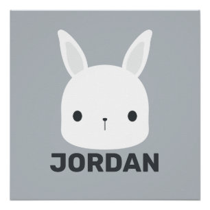 Poster Cute Little Bunny Rabbit with Personalized