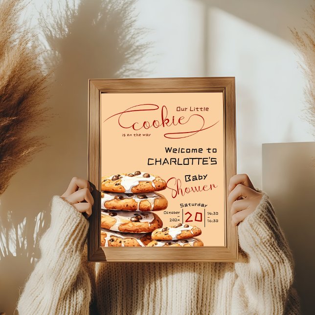 Poster Cute Little Cookie Baby Shower Welcome (Créateur téléchargé)