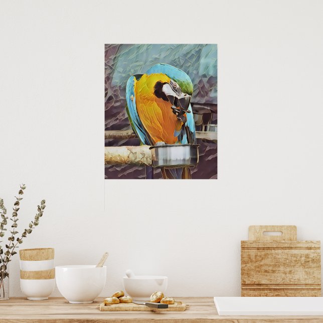 POSTER CUTE MACAW (Cuisine)