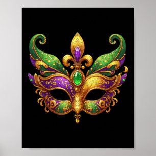 Poster Cute Mardi Gras Mask Fun 2025 Mardi Gras Party Enf