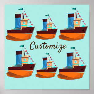 Poster Cute Minuscule remorqueur Thunder-Cove