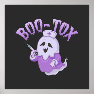 Poster Cute Nurse Fantôme avec Injection Botox Amusant Éf