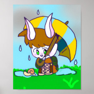 poster, cute original character rabbit poster