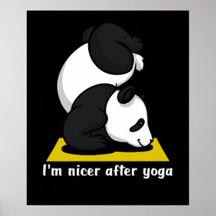 Poster Cute Panda Bear Zen Yoga Entraînement