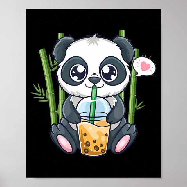 Poster Cute Panda Kawaii Anime Otaku Bubla japonaise Boba (Devant)