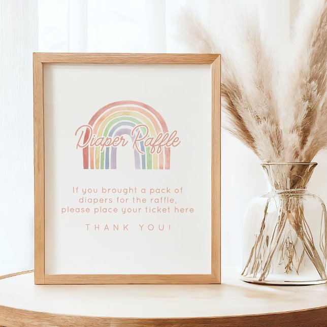 Poster Cute Pastel Aquarelle Arc-en-Ciel Barreau Raffle (Créateur téléchargé)