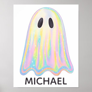Poster Cute Pastel Rainbow Ghost   Éffrayant esthétique