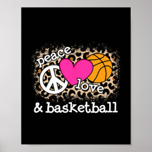 Poster Cute Peace Love Basketball Leopard Prince Women Me