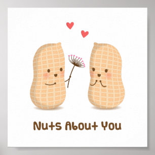 Poster Cute Peanuts Nuts Sur Vous Pun Amour Humour