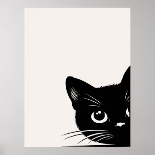 Poster Cute Peeking Chat noir