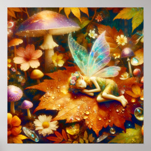 Poster Cute Petit Whimsical Fée Dormir