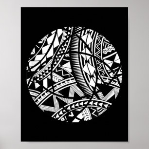Poster Cute polynésienne tatouage hawaïen Tribal Samoan -