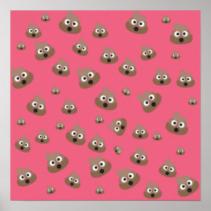 Poster Cute Poop Emoji Motif