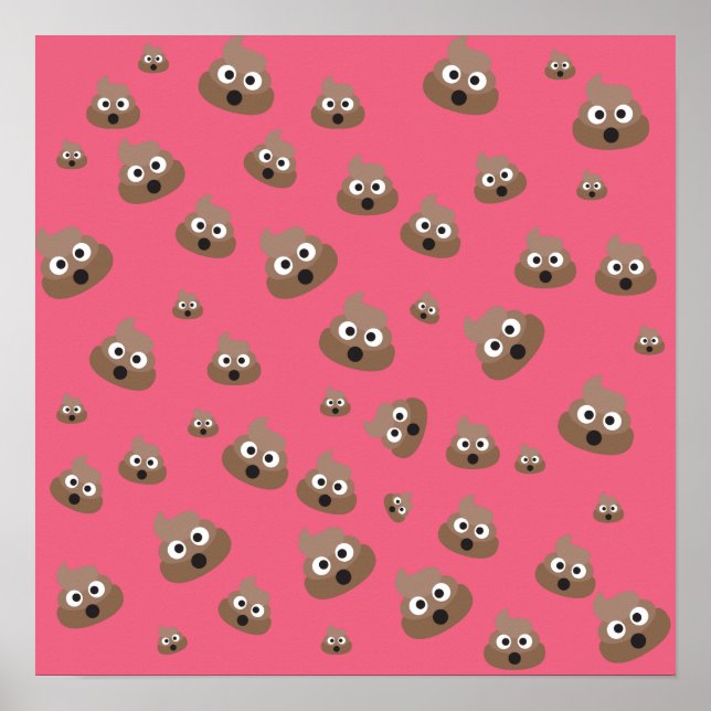 Poster Cute Poop Emoji Motif (Devant)