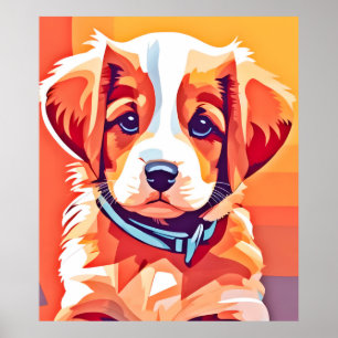 Poster Cute Puppy Pop Art