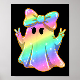Poster Cute Rainbow Ghost Paix Amusante Halloween Enfants