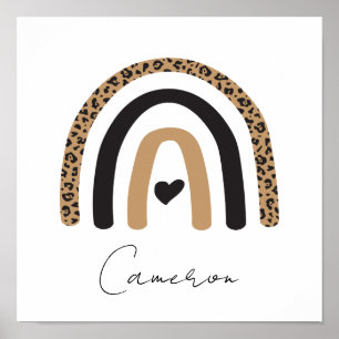 Poster Cute Rainbow Leopard Motif