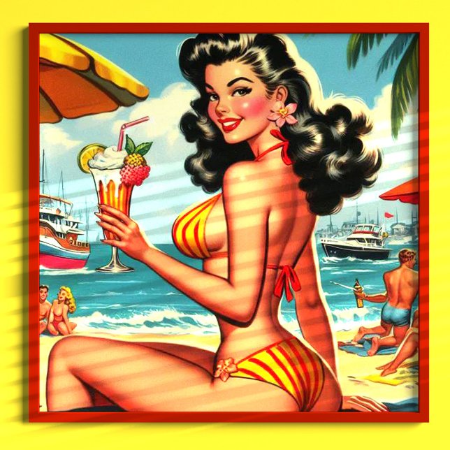 Poster Cute Retro Bikini Girl (Créateur téléchargé)