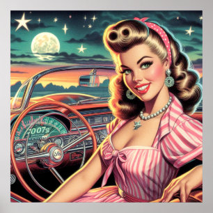 Poster Cute Retro Girl