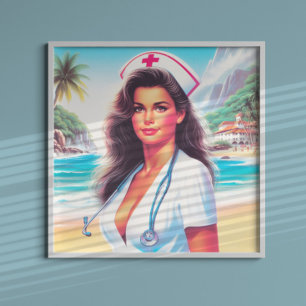 Poster Cute Retro Nurse