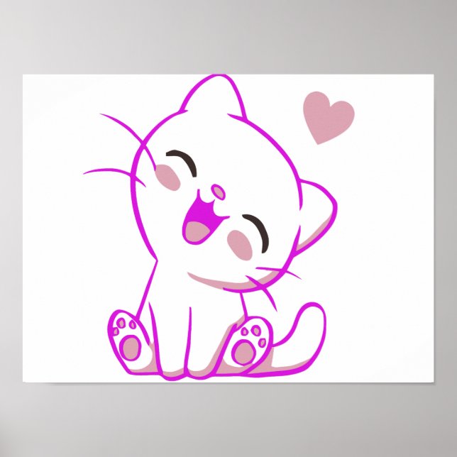Poster CUTE RIRE PETITE CUISINE Fuchsia (Devant)