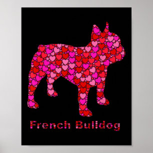 Poster Cute Rose Rouge Coeur Amoureux des chiens Valentin