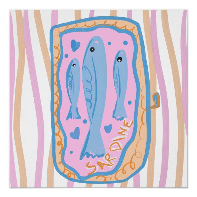 Poster Cute Sardine Art (Devant)
