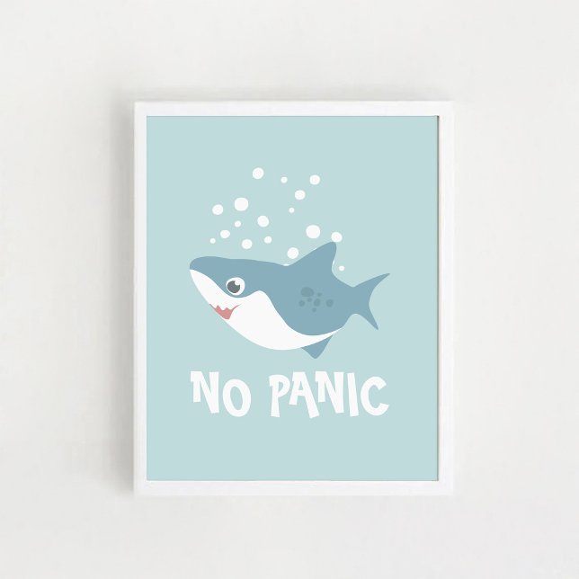 Poster Cute Shark "Pas de panique" (Créateur téléchargé)
