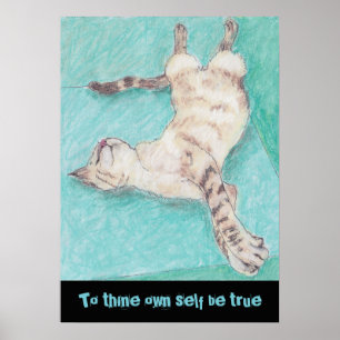 Poster Cute siamese dessins de chats citations shakespear