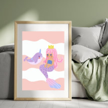 Cute Sirène Pink Nursery Kids