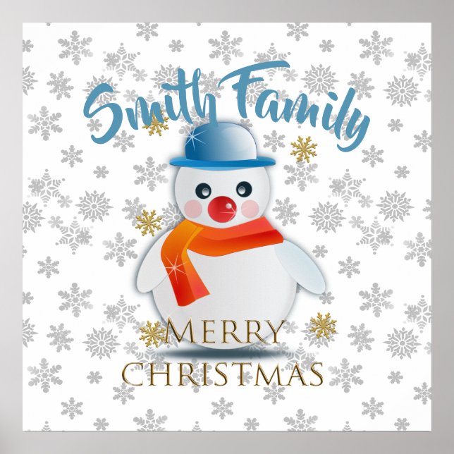 Poster Cute Snowman (Devant)