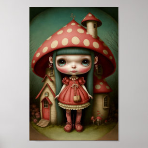Poster Cute Sweet Petit Champagne Girl Art