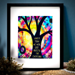 Poster Cute Tree Swing Colorful inspirant salle de classe