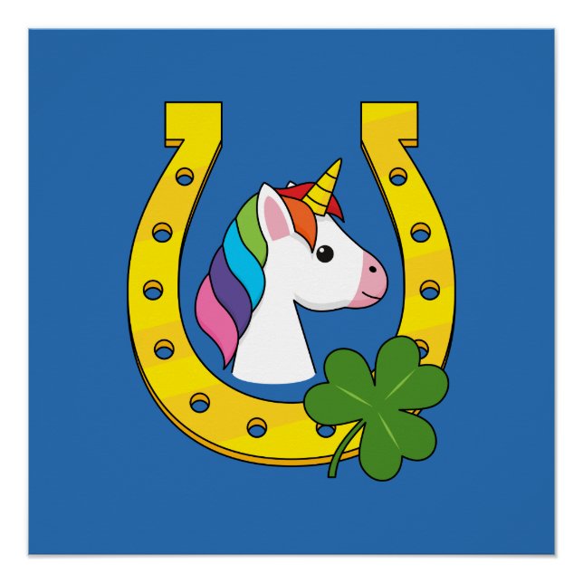 Poster Cute Unicorn le jour de la Saint Patrick (Devant)