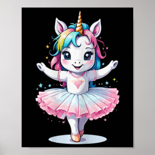Poster Cute Unique Et Moderne Unicorn Ballet Et Ballerin