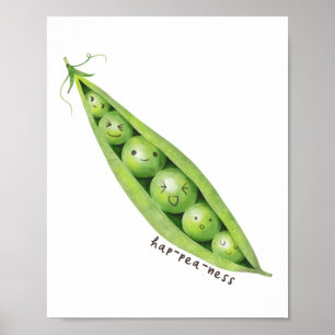 Poster Cute Vegetable Vert Pois doux Pun