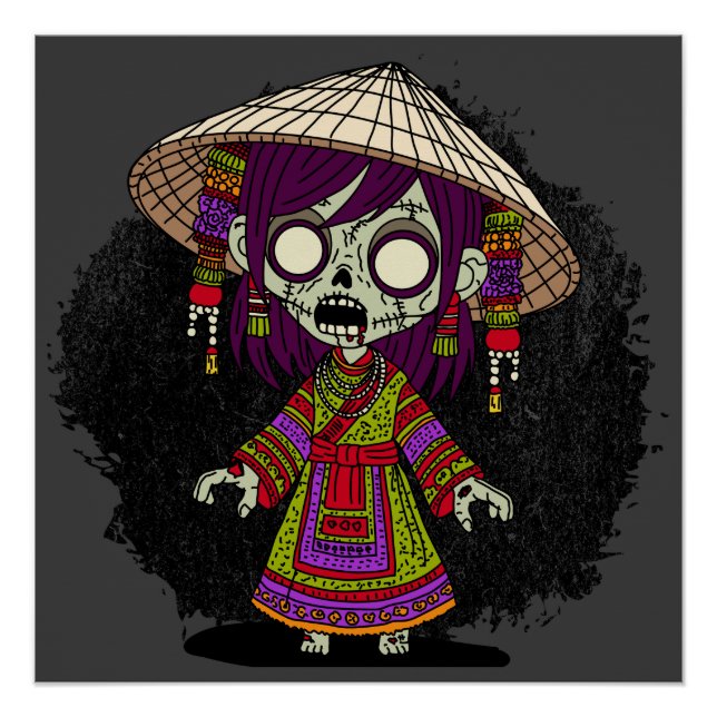 Poster Cute Vietnamien Zombie (Devant)