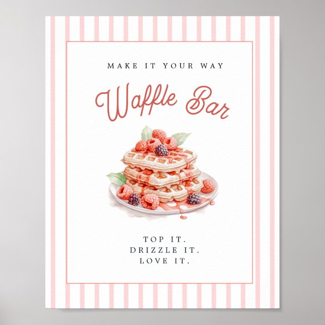 Poster Cute Waffle Bar Bridal shower  (Devant)