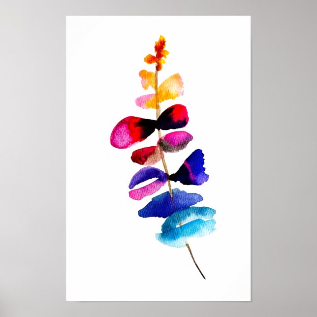 Poster Cute watercolor floral design (Devant)