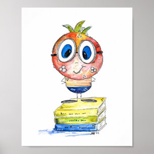 Poster Cute whimsical Book Nerd